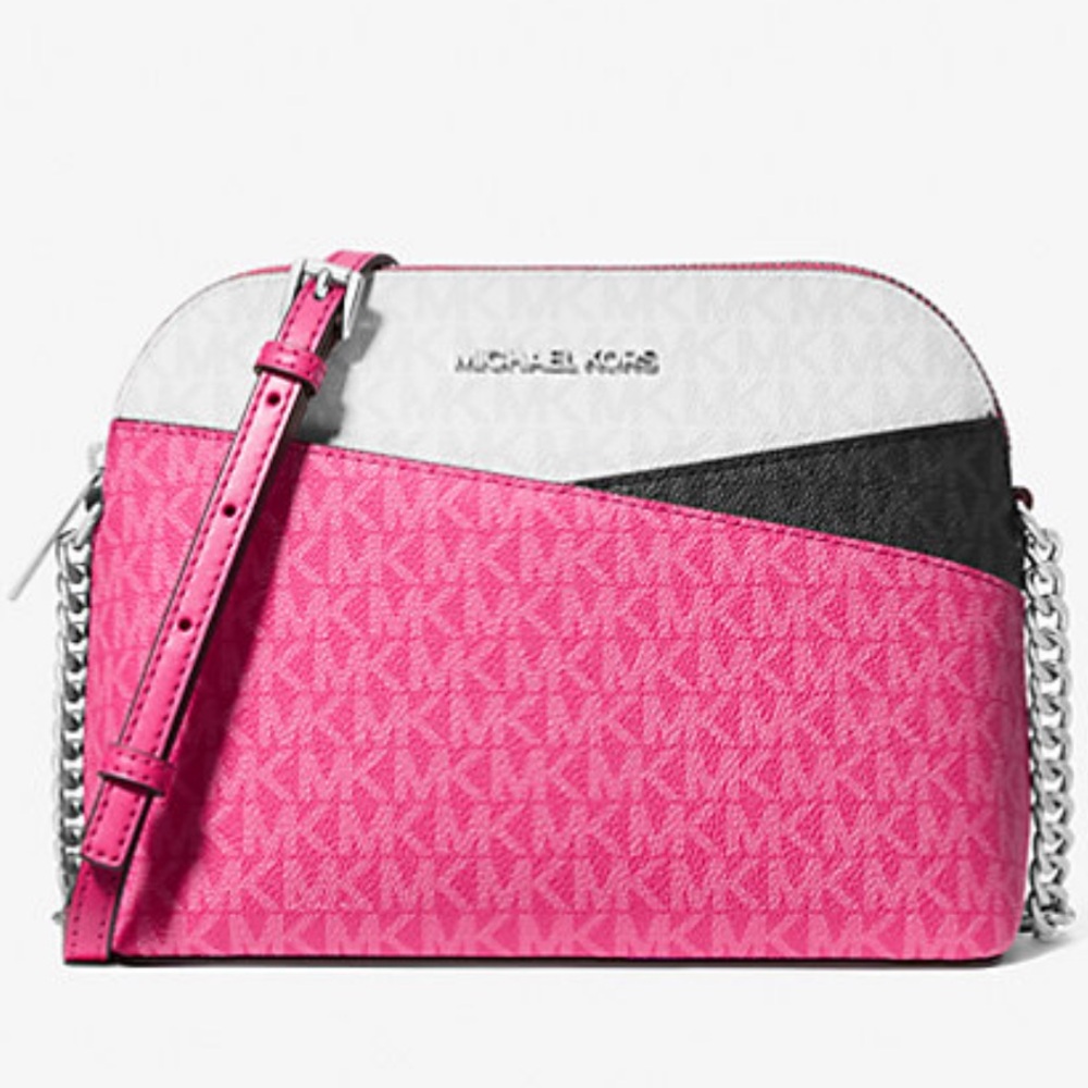 Michael Kors Jet Set Travel Md Sgntr Logo Color Block Dome Crossbody
DRAGONFRUIT - Picture 3 of 16